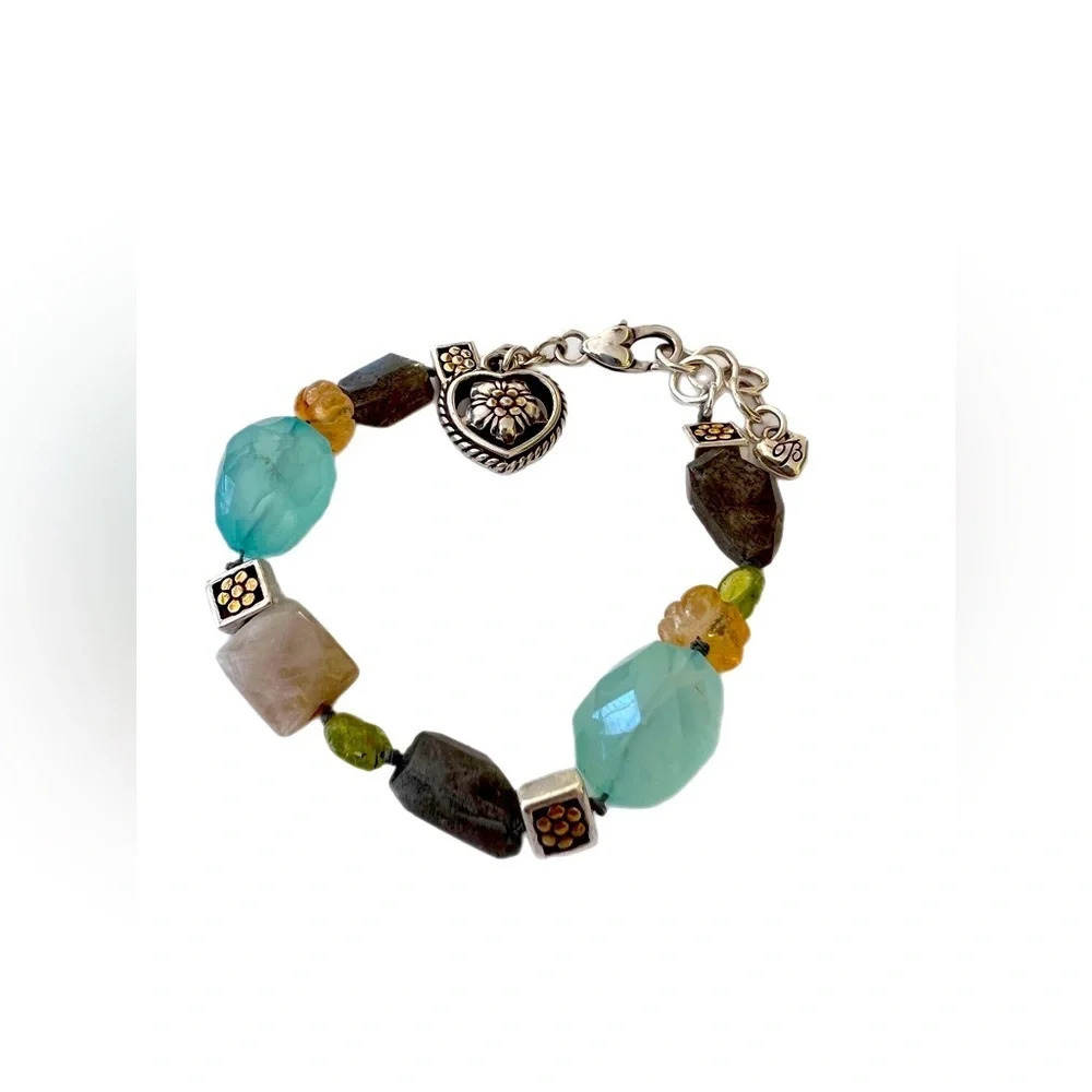 Brighton Silver & Green Chalcedony american Hero Bracelet